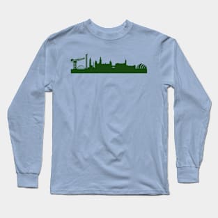 GLASGOW skyline in forest green Long Sleeve T-Shirt